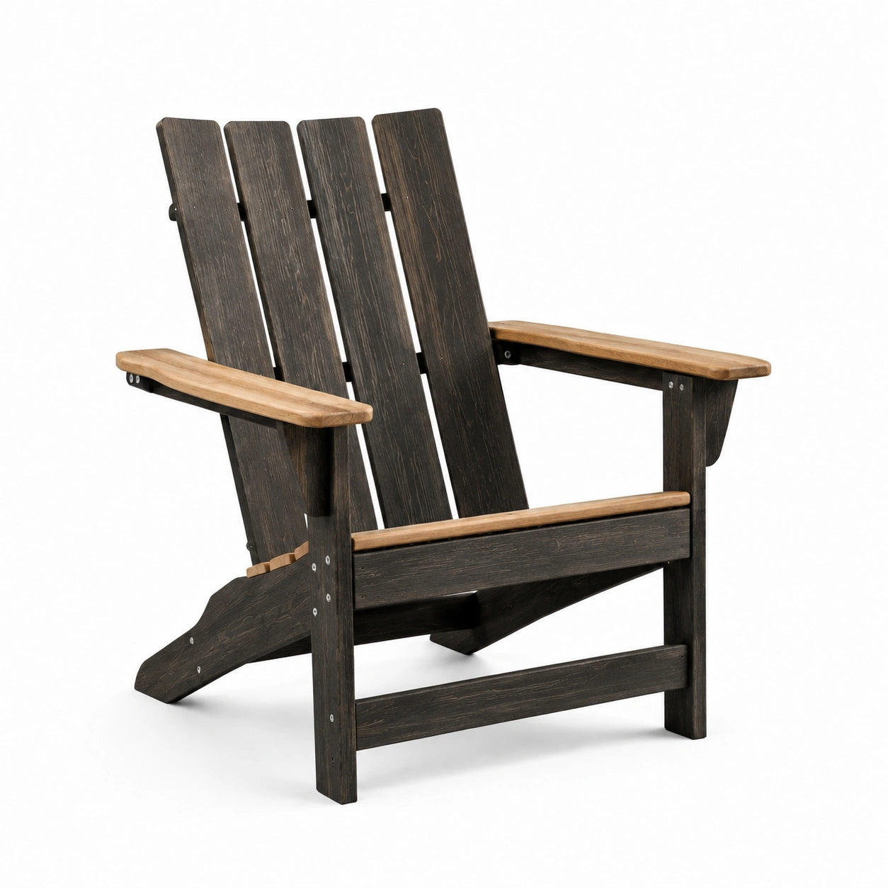 Sedia Adirondack in Legno e Teak Nero/Marrone