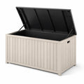 Baule in plastica beige con coperchio nero 120cm x 60cm x 50cm