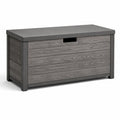 Baule da giardino in legno e plastica effetto grigio 120x50x60 cm