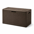 Baule da giardino in plastica marrone effetto rattan