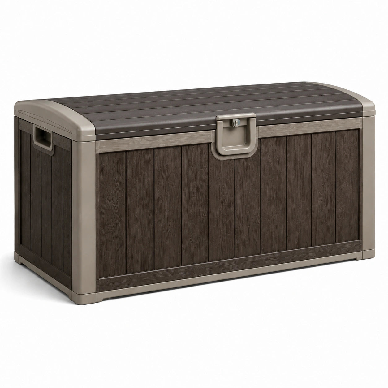 Baule da esterno in plastica marrone 145x70x60 cm