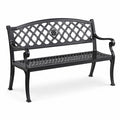 Panchina da giardino in ghisa nera 127 cm