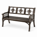 Panchina da giardino in metallo decorativo bronzo